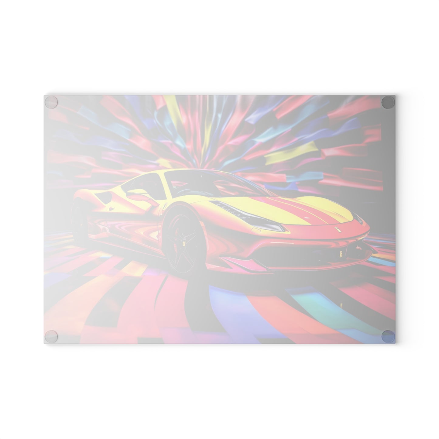 Glass Cutting Board Macro Flag Ferrari 3