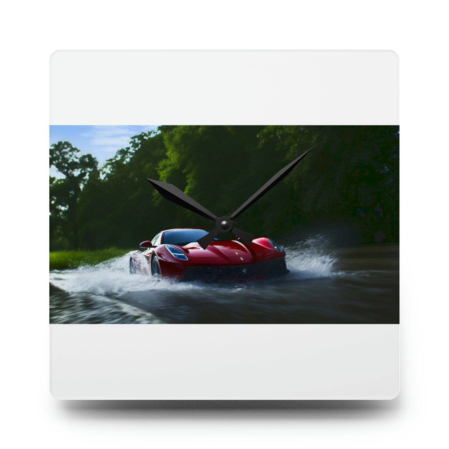 Acrylic Wall Clock Water Ferrari Splash 1