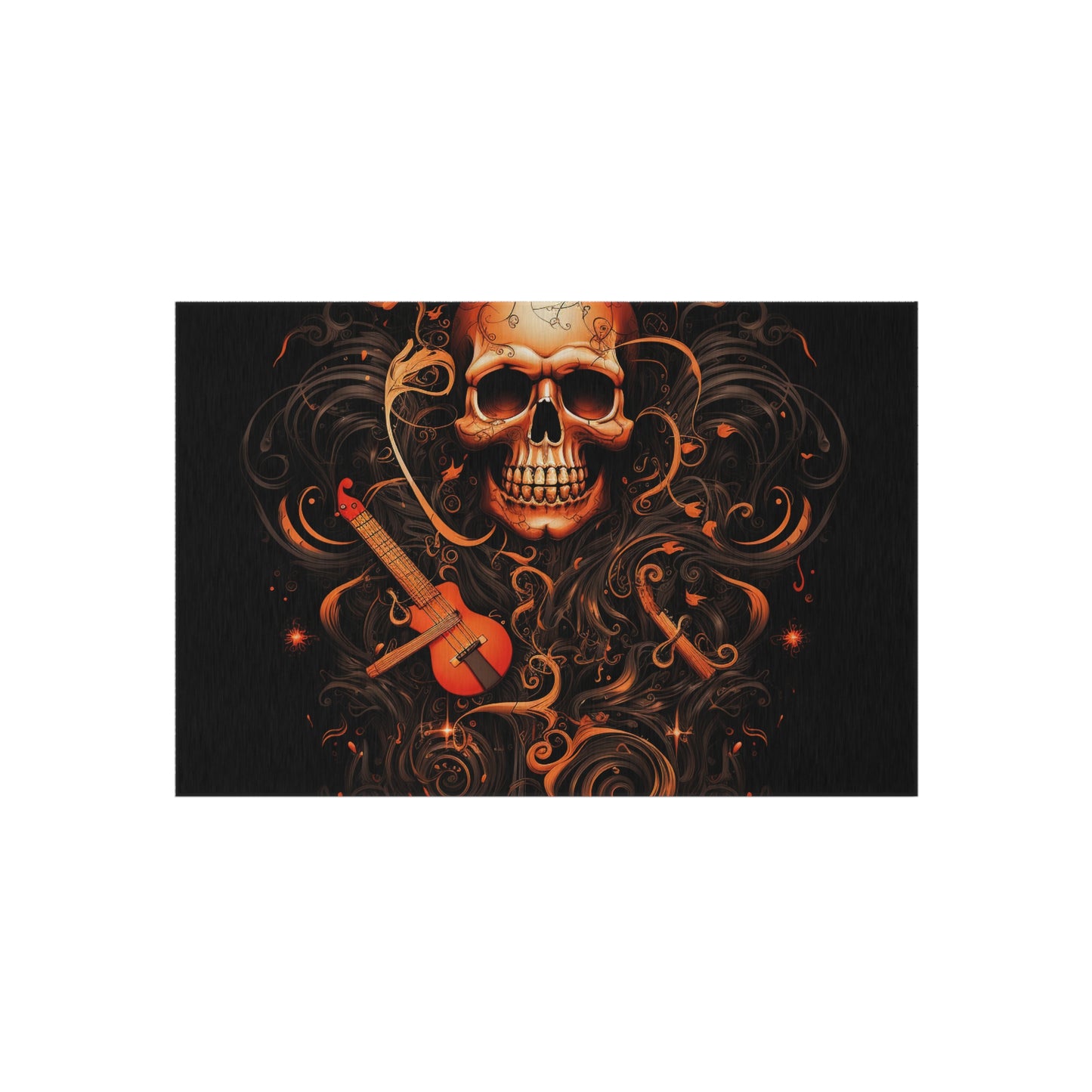 Outdoor Rug  Skull Treble Clef 4