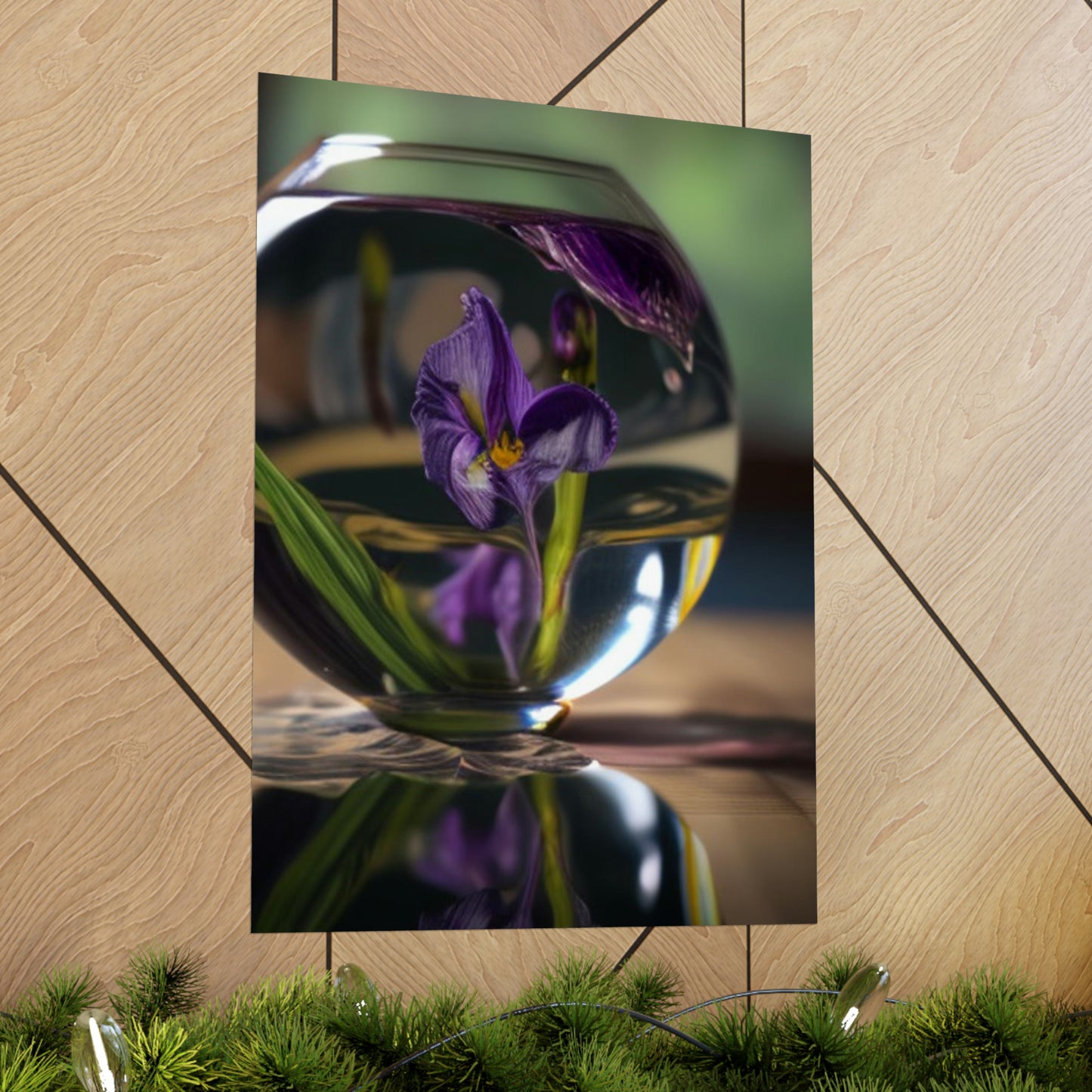 Premium Matte Vertical Posters Purple Iris in a vase 1