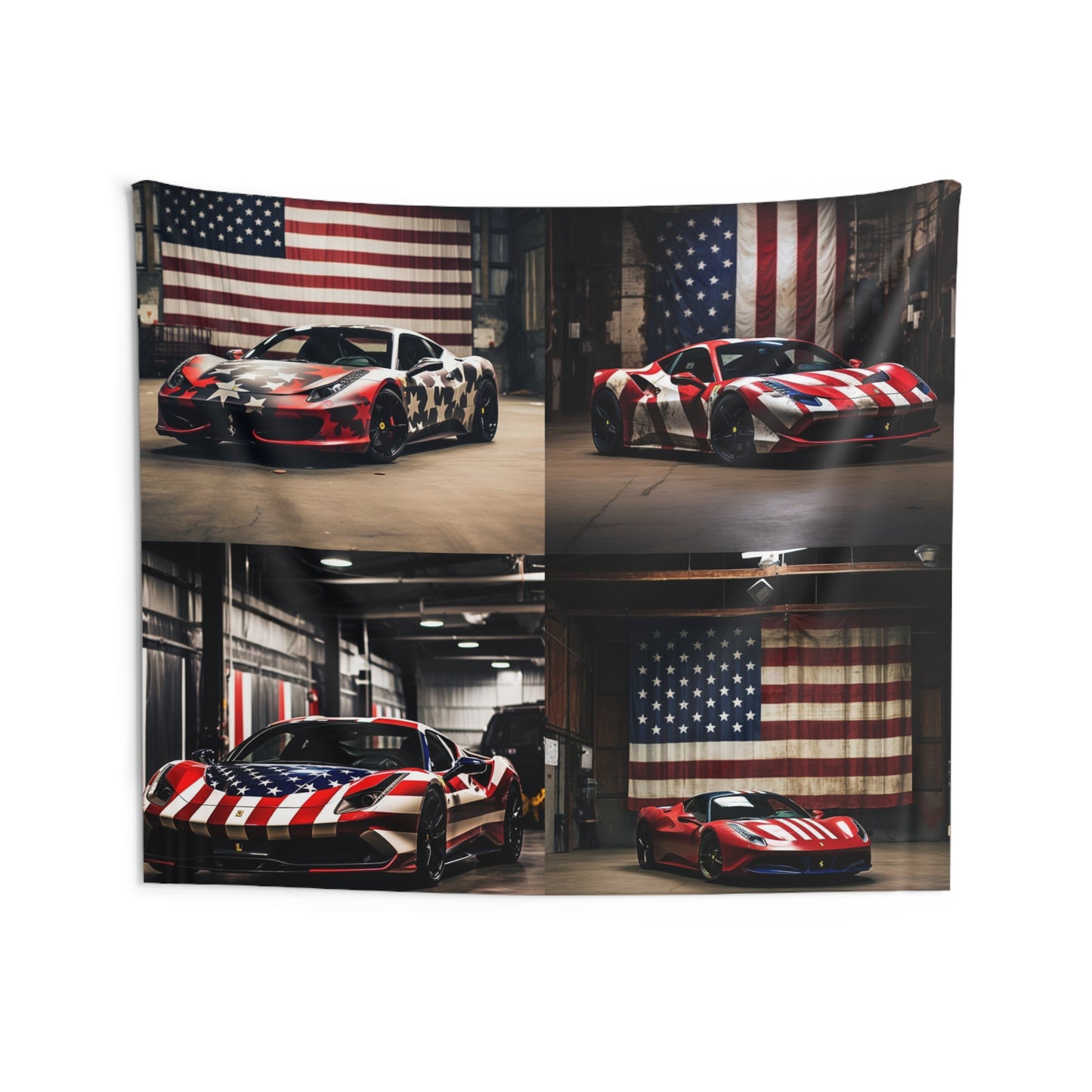 Indoor Wall Tapestries American Flag Farrari 5