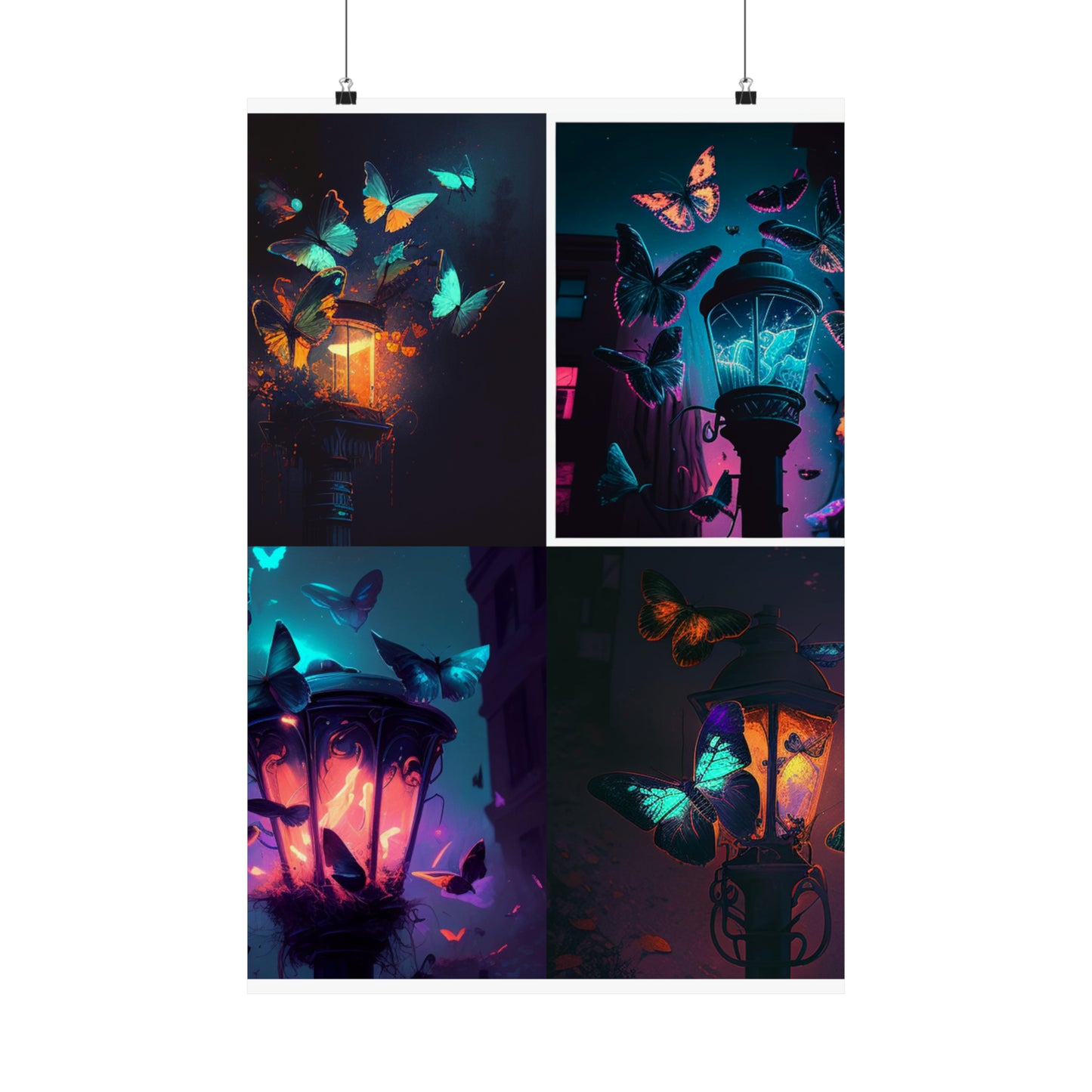 Premium Matte Vertical Posters Street Light Butterfly 5