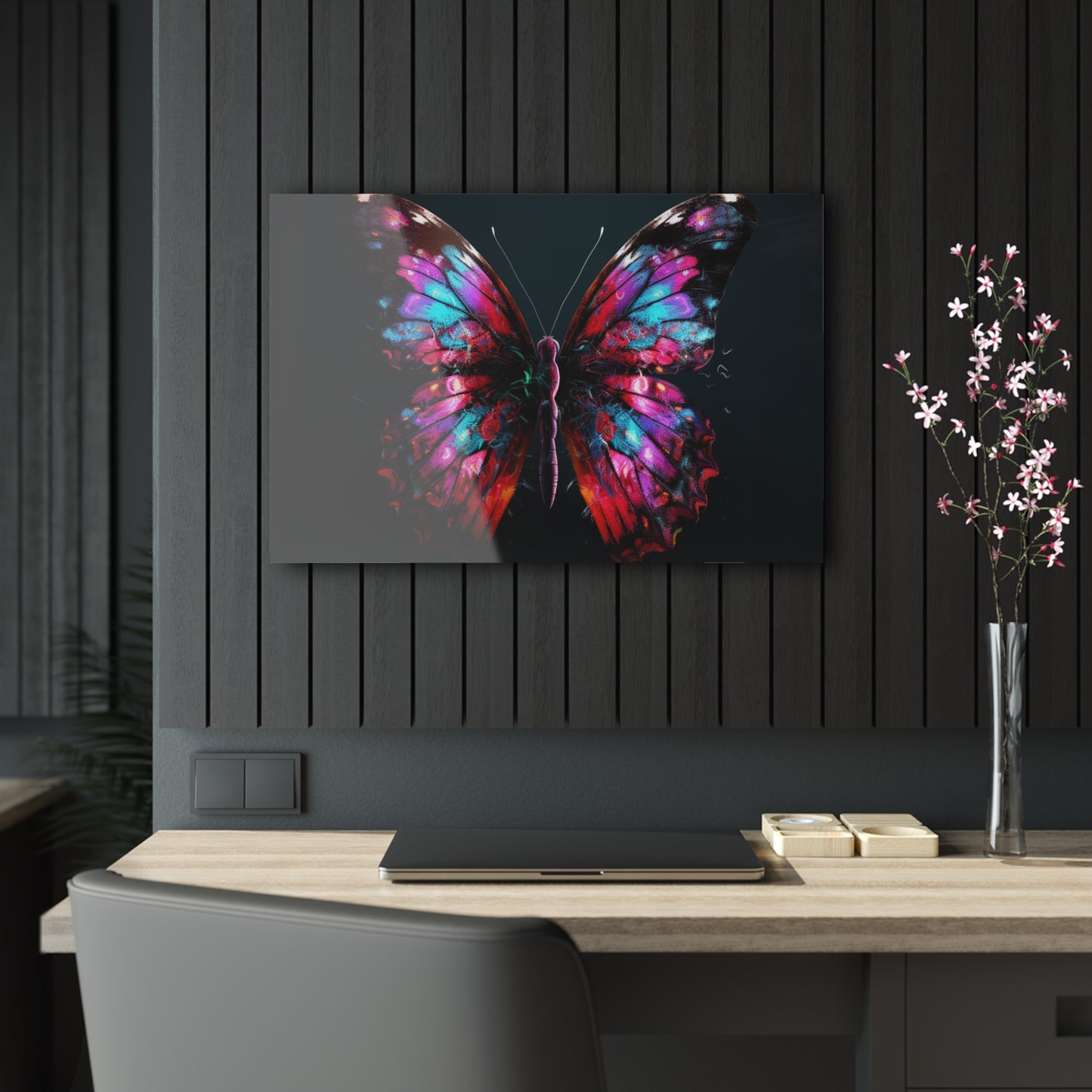 Acrylic Prints Hyper Colorful Butterfly Macro 3