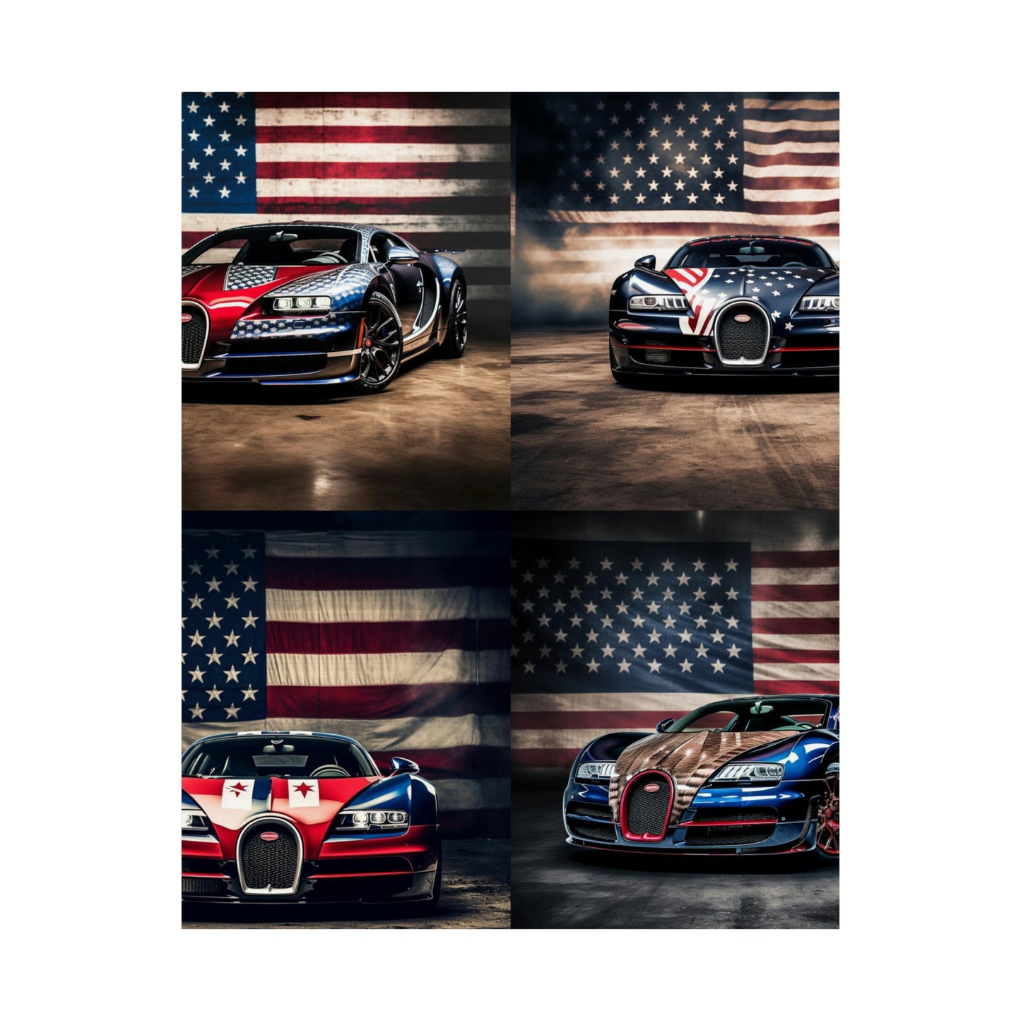 Premium Matte Vertical Posters Bugatti American Flag 5