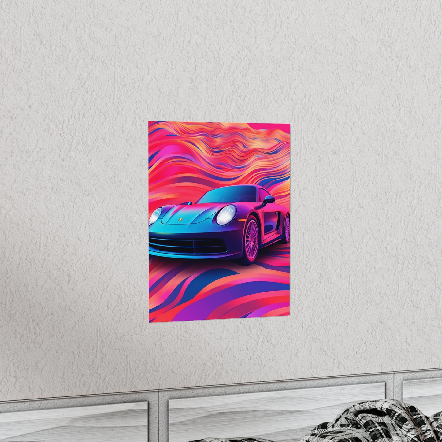 Premium Matte Vertical Posters Porsche Water Fusion 3