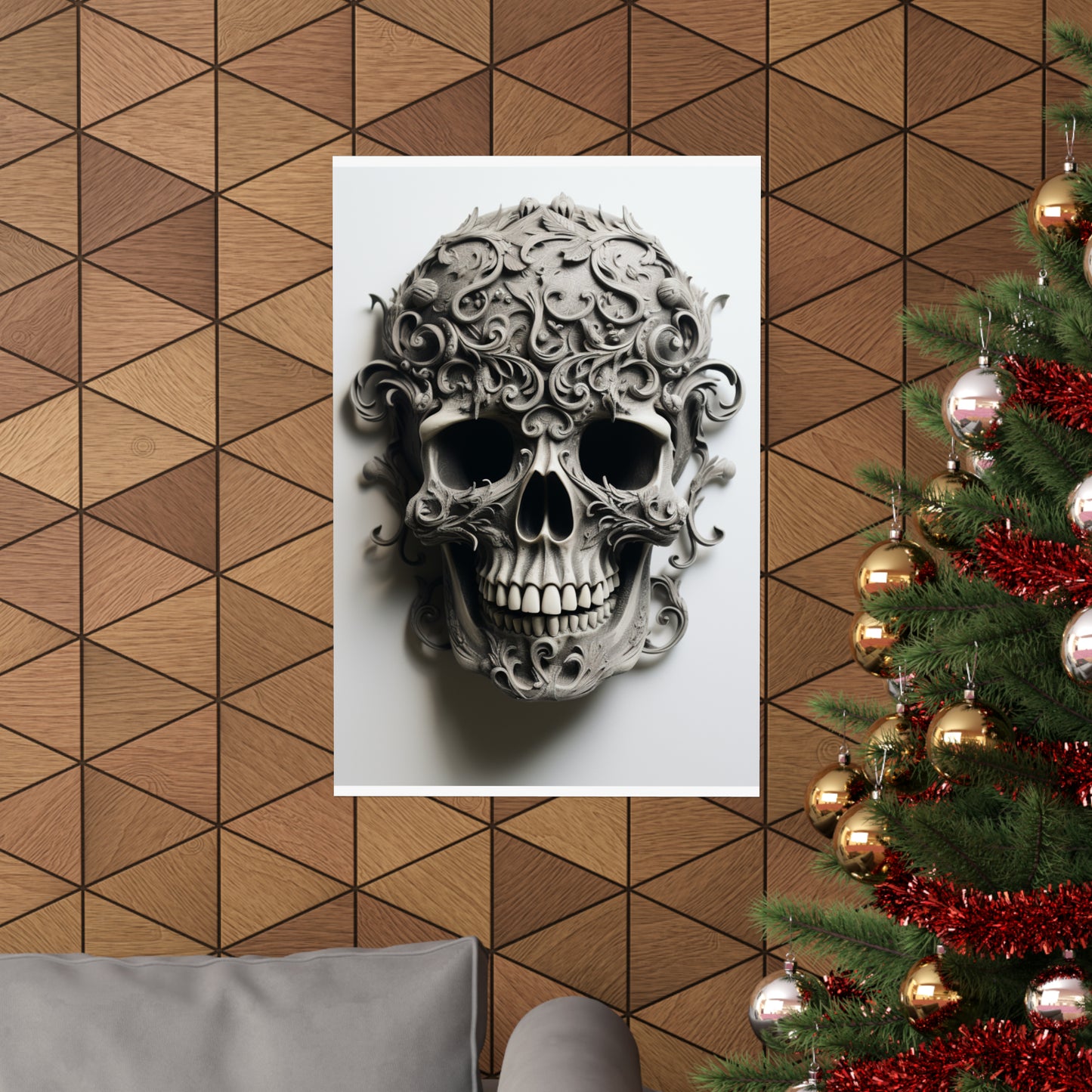 Premium Matte Vertical Posters Skull Treble Clef 2