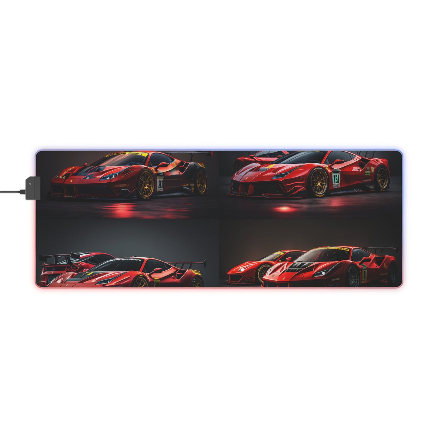 LED Gaming Mouse Pad Ferrari Red 5