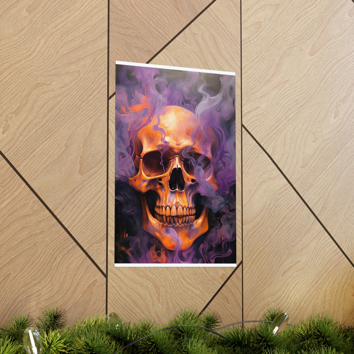 Premium Matte Vertical Posters Skull Flames 4