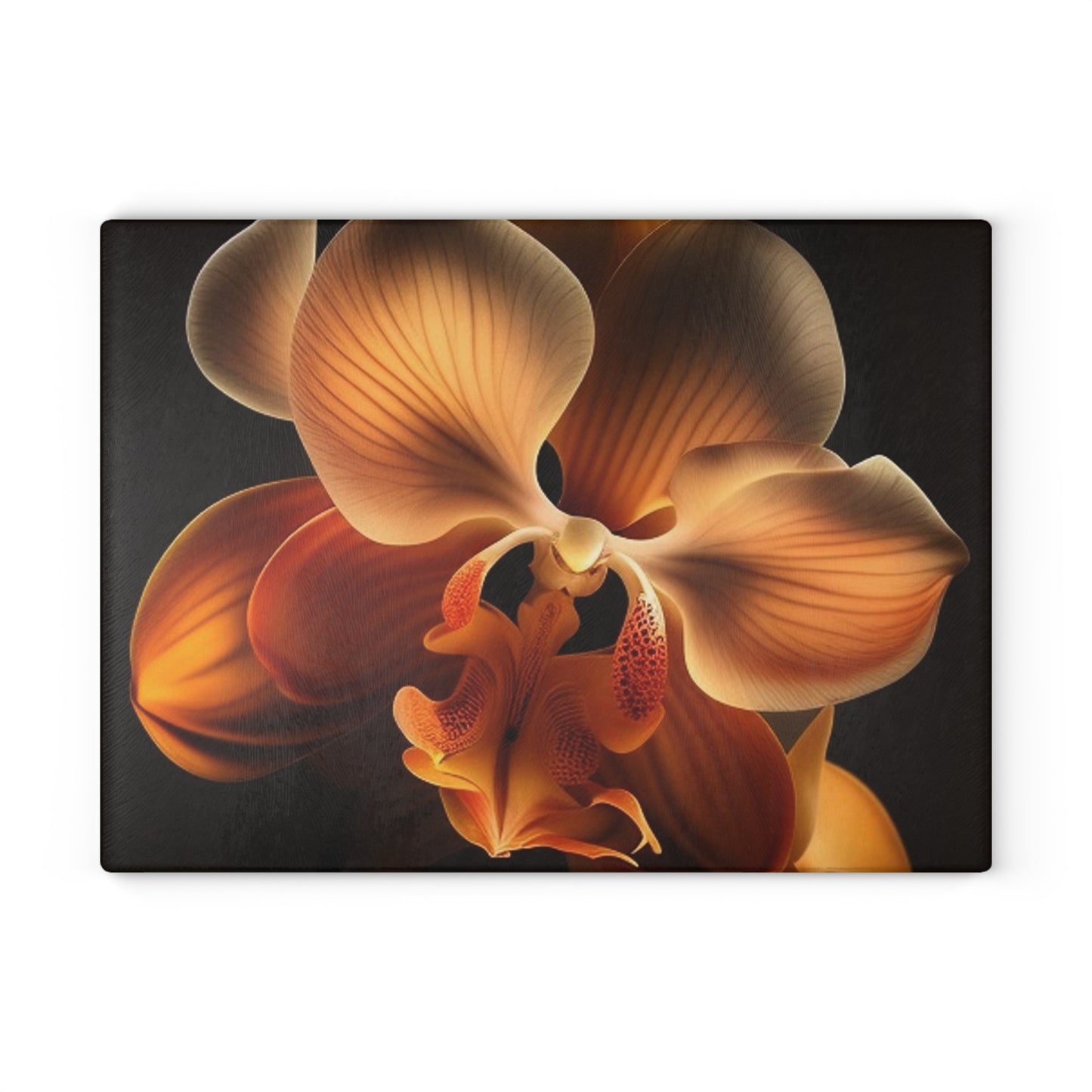 Glass Cutting Board Orange Orchid 2