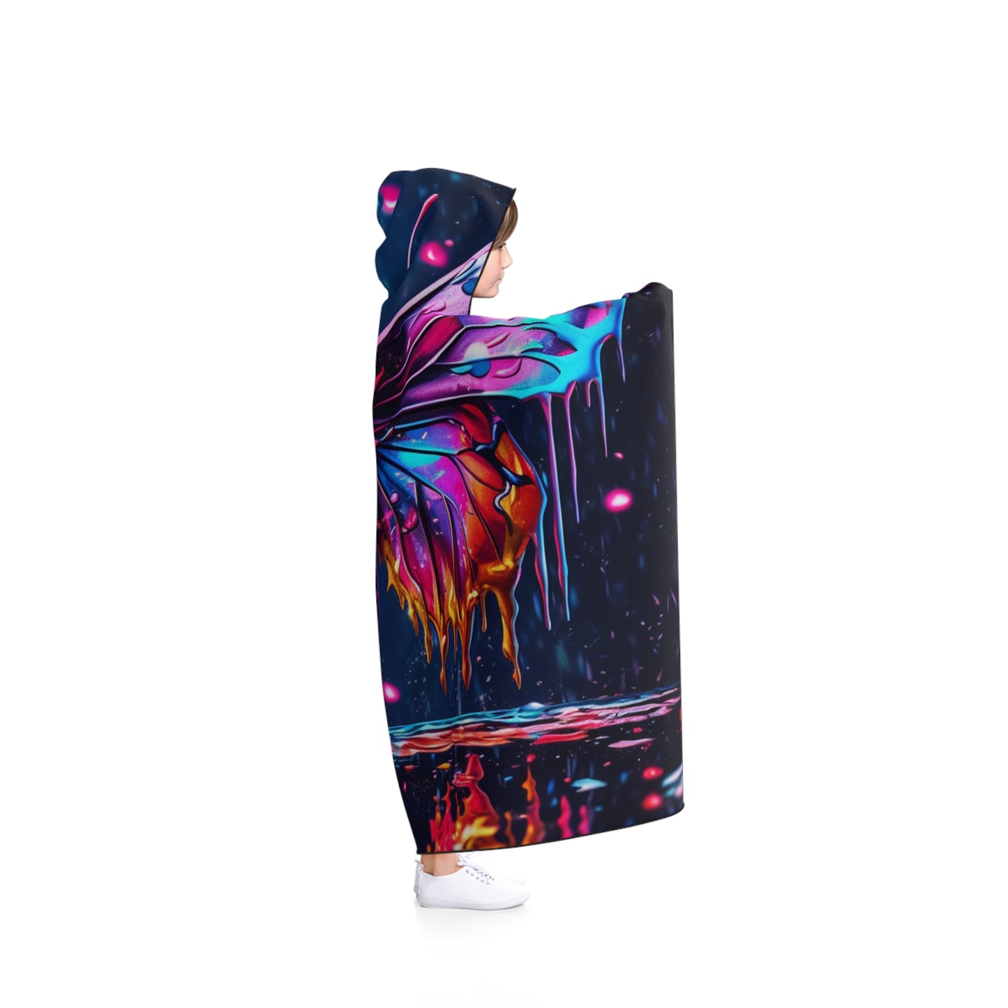 Hooded Blanket Pink Butterfly Flair 2
