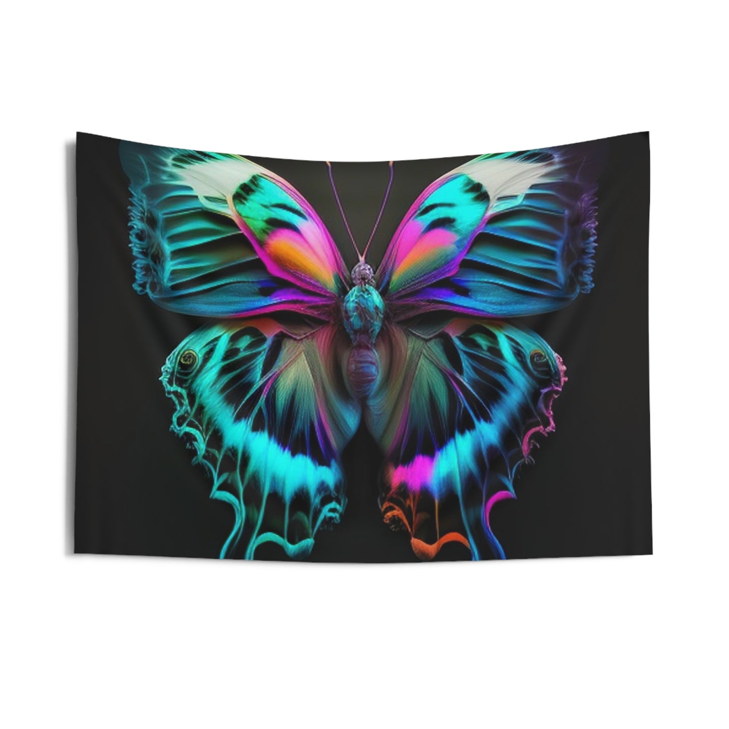Indoor Wall Tapestries Neon Butterfly Fusion 4