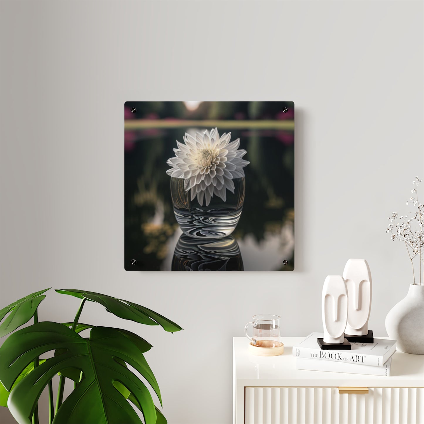 Acrylic Wall Art Panels White Dahlia 2