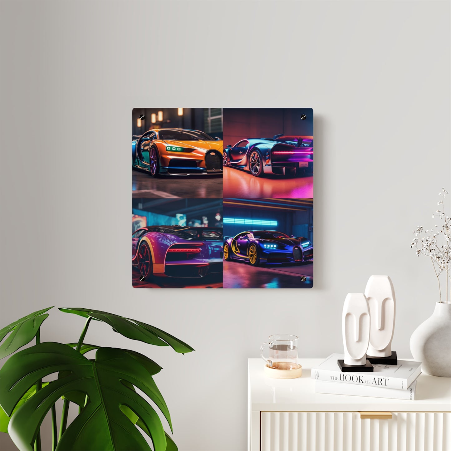 Acrylic Wall Art Panels Hyper Bugatti Neon Chiron 5