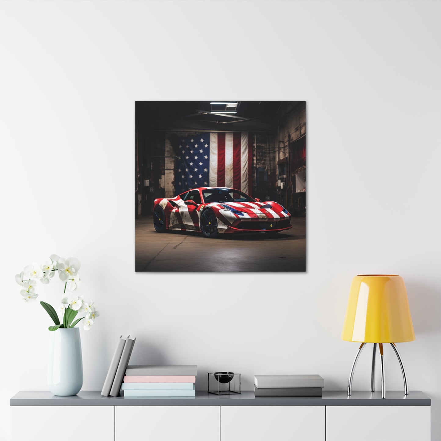 Canvas Gallery Wraps American Flag Farrari 2