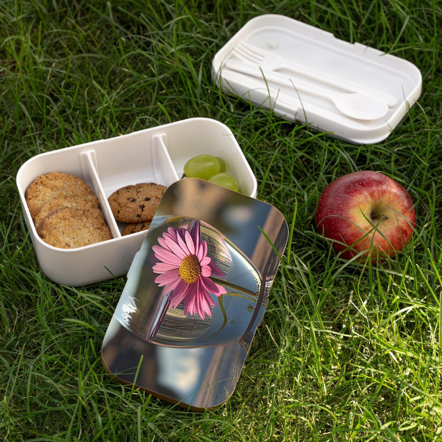 Bento Lunch Box Pink Daisy 3