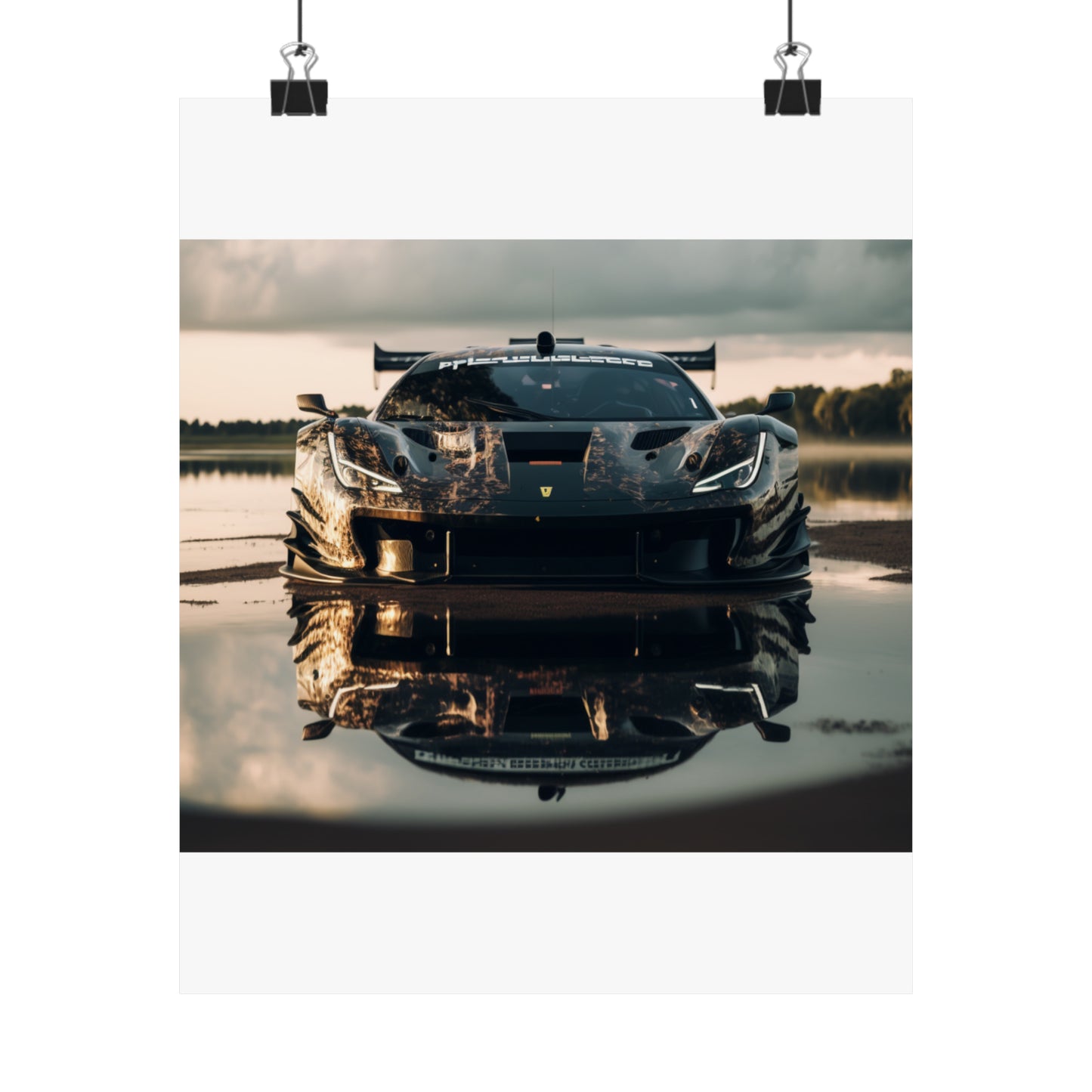 Premium Matte Vertical Posters Ferrari Lake 3