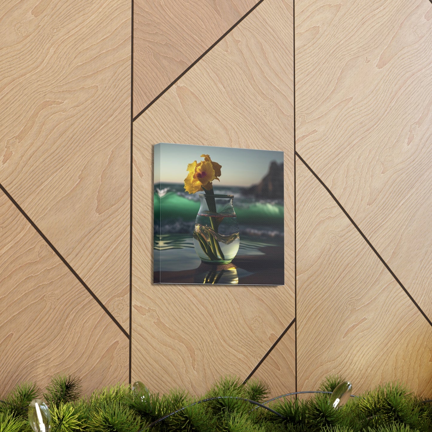 Canvas Gallery Wraps Yellow Gladiolus glass 1