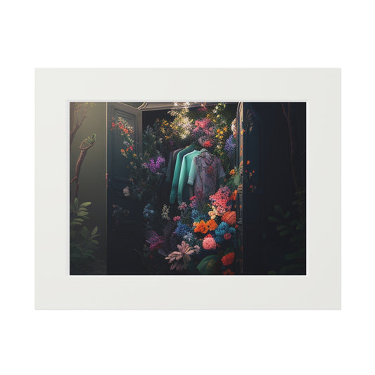 Fine Art Prints (Passepartout Paper Frame) A Wardrobe Surrounded by Flowers 1