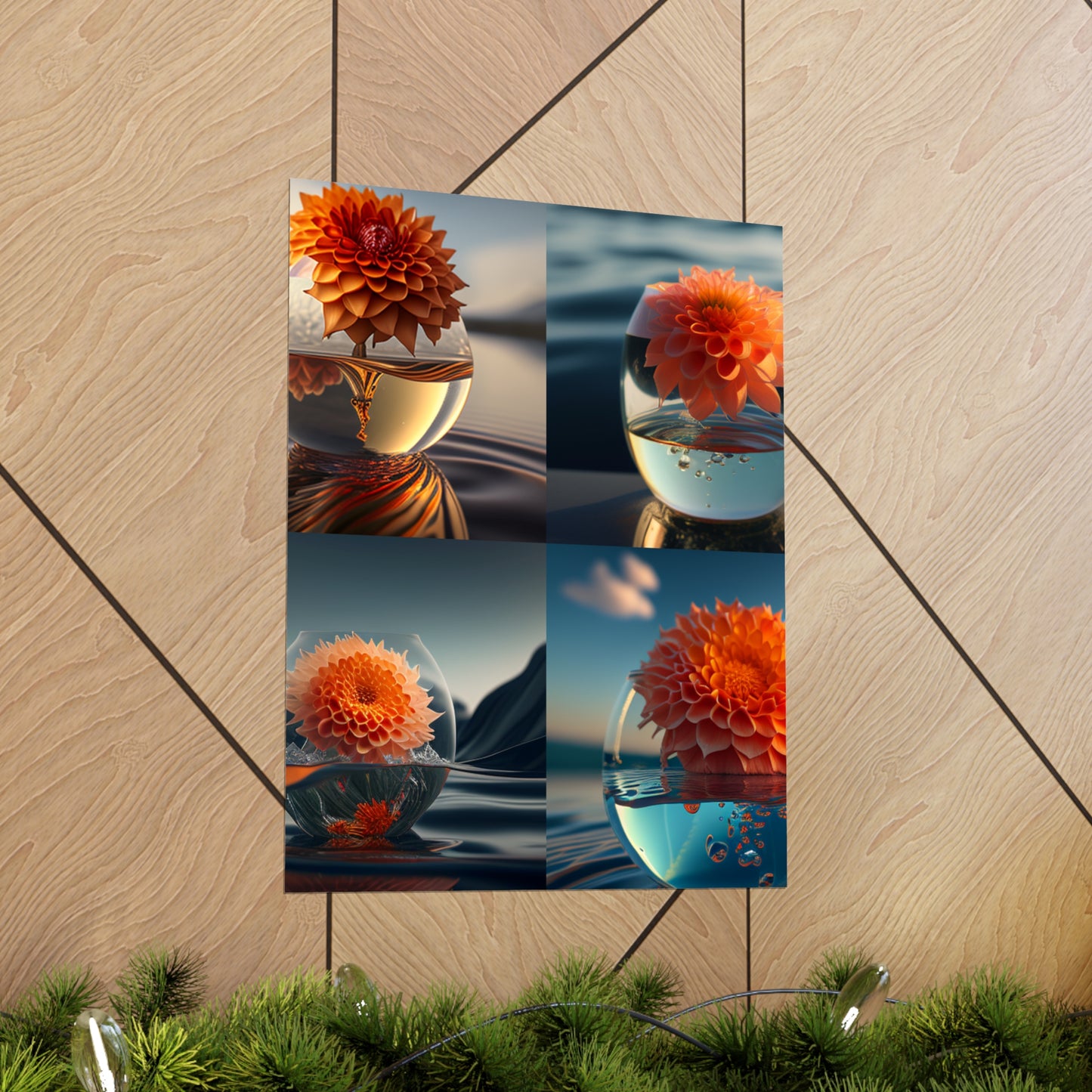 Premium Matte Vertical Posters Dahlia Orange 5