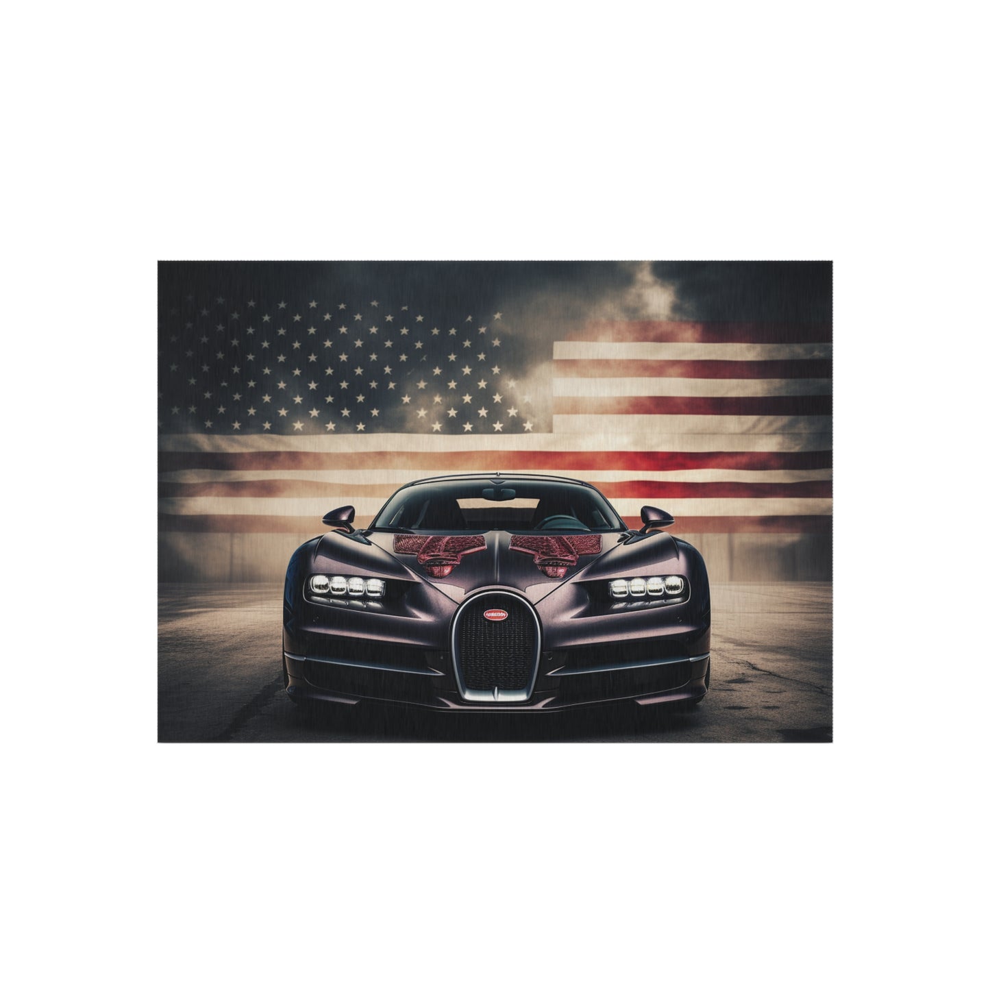 Outdoor Rug  American Flag Background Bugatti 2