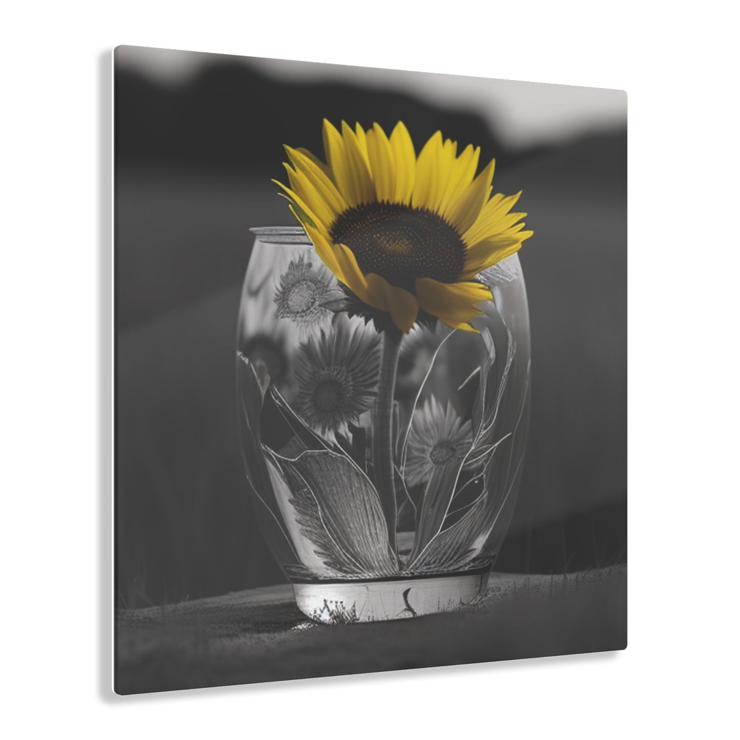 Acrylic Prints Yellw Sunflower in a vase 1