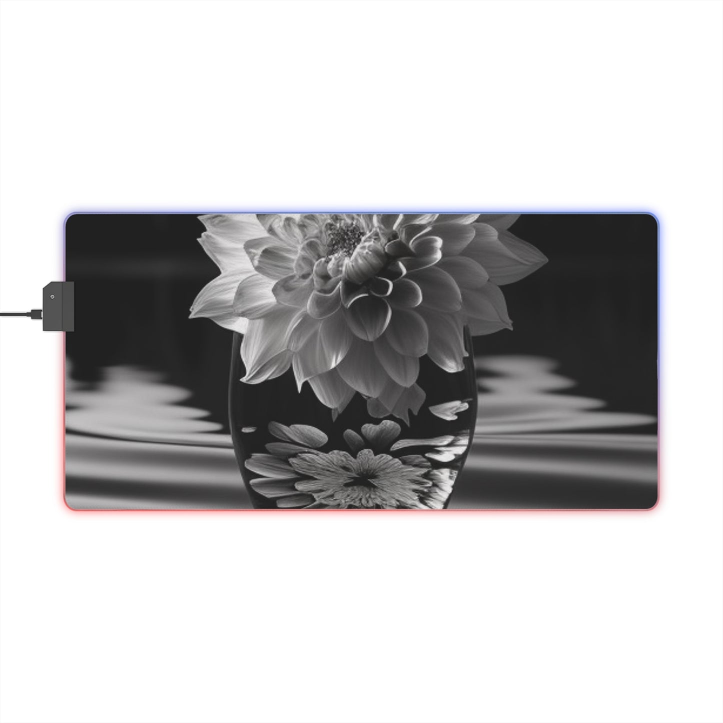 LED Gaming Mouse Pad White Dahlia 4