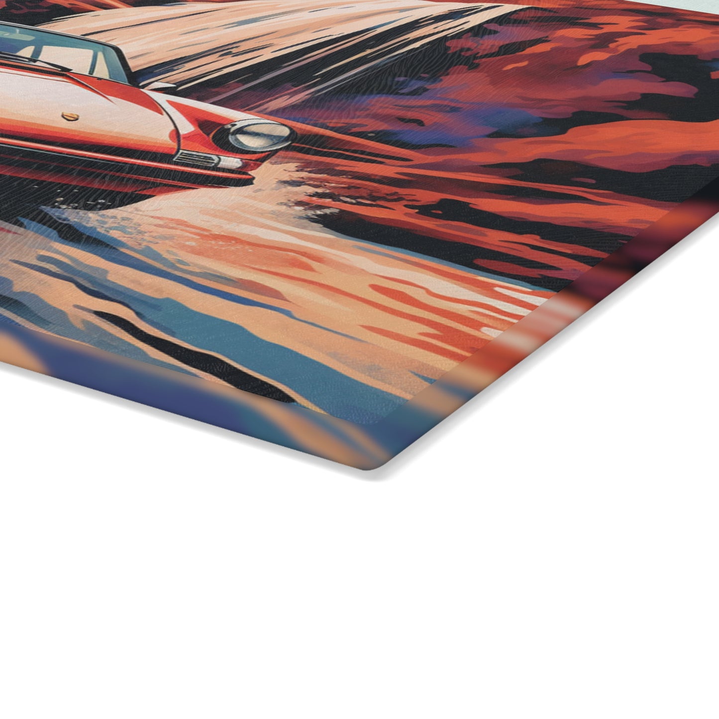 Glass Cutting Board American Flag Porsche Abstract 4