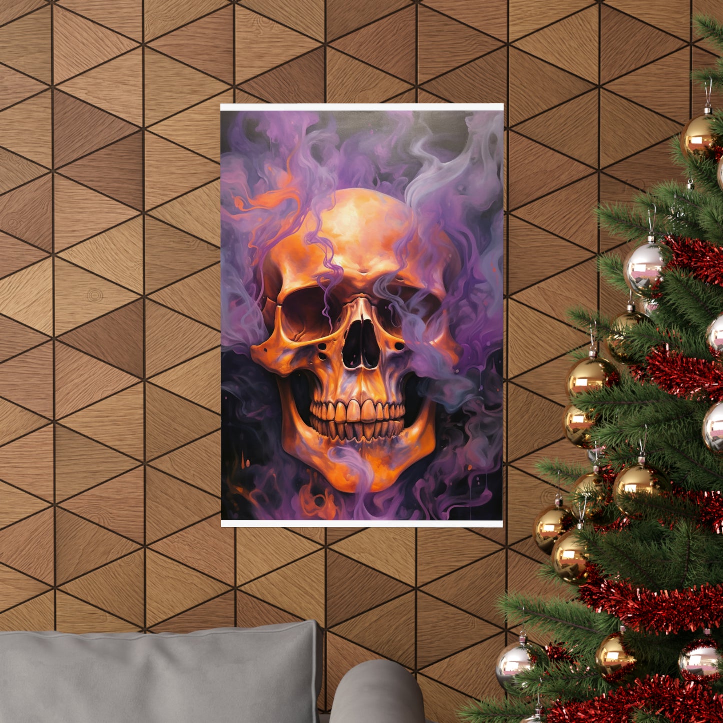 Premium Matte Vertical Posters Skull Flames 4