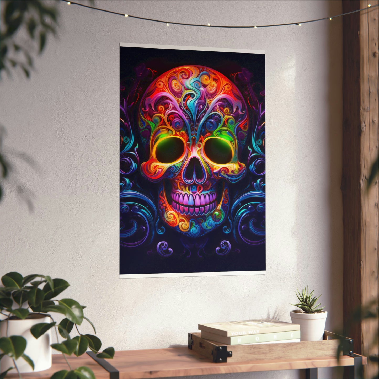 Premium Matte Vertical Posters Macro Skull Color 2