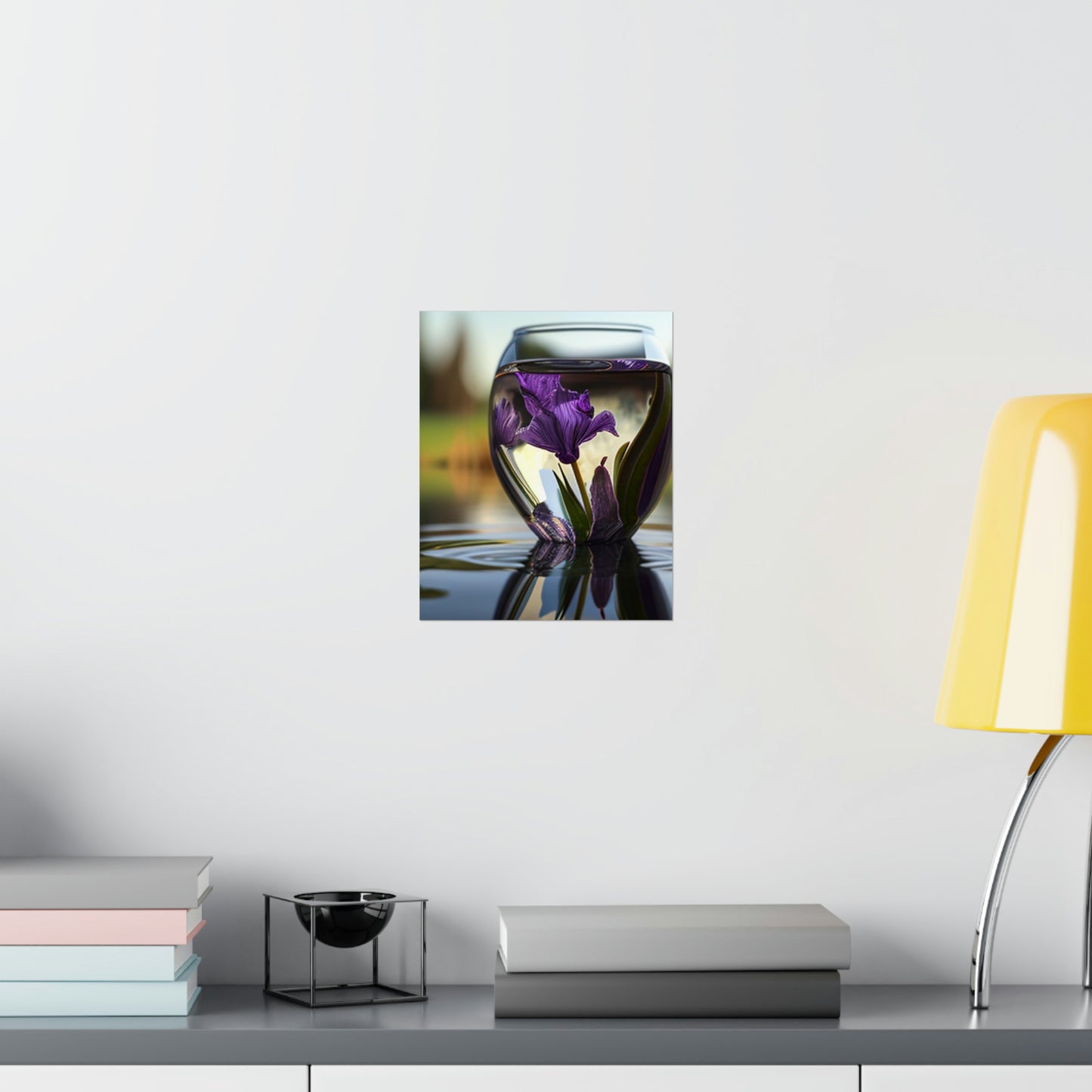 Premium Matte Vertical Posters Purple Iris in a vase 3