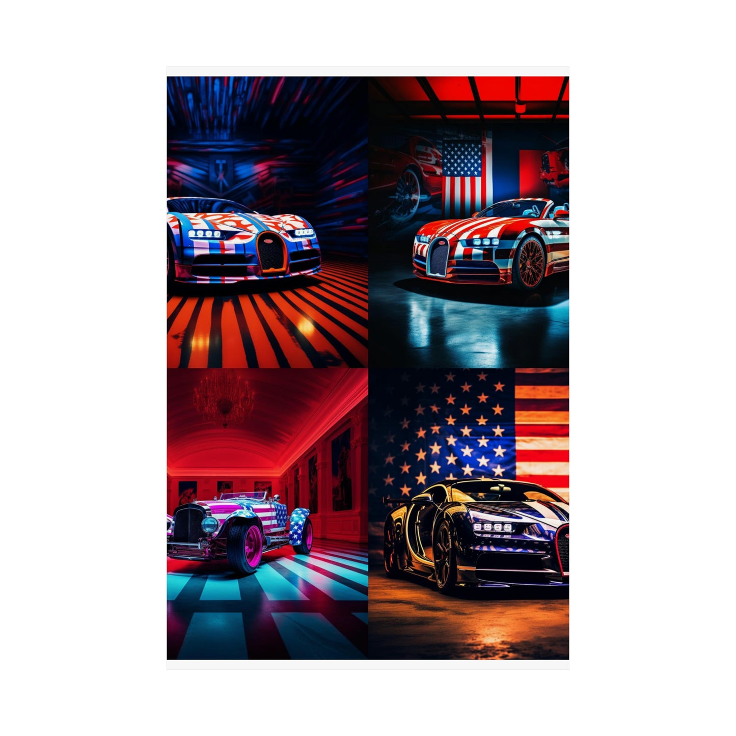 Premium Matte Vertical Posters Macro Bugatti American Flag 5