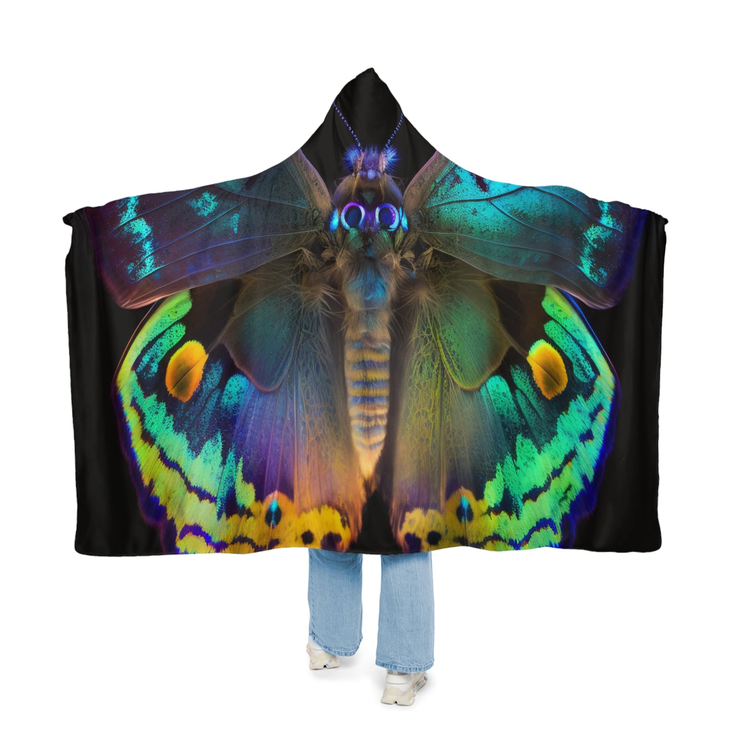 Snuggle Hooded Blanket Neon Hue Butterfly 4
