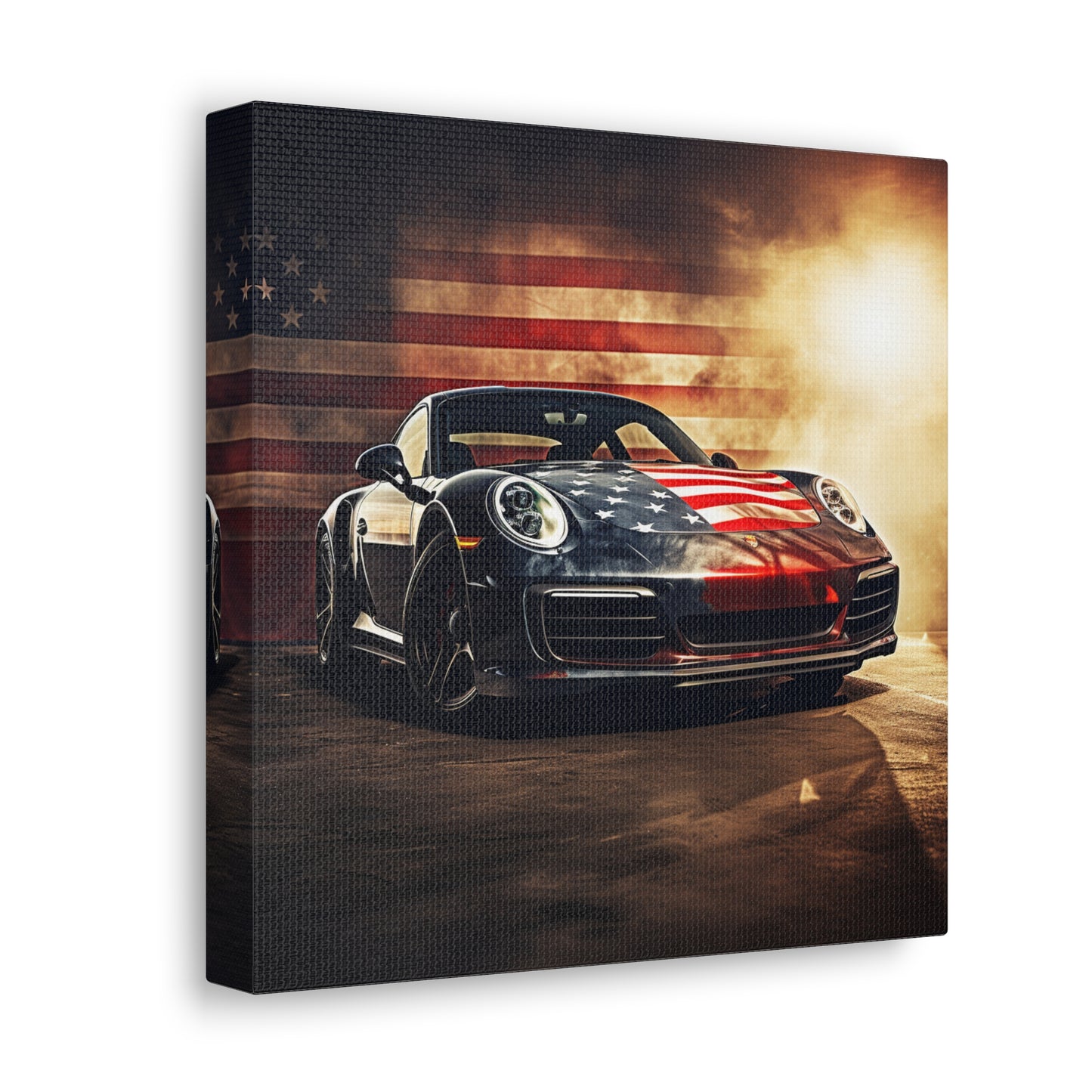 Canvas Gallery Wraps Abstract American Flag Background Porsche 1