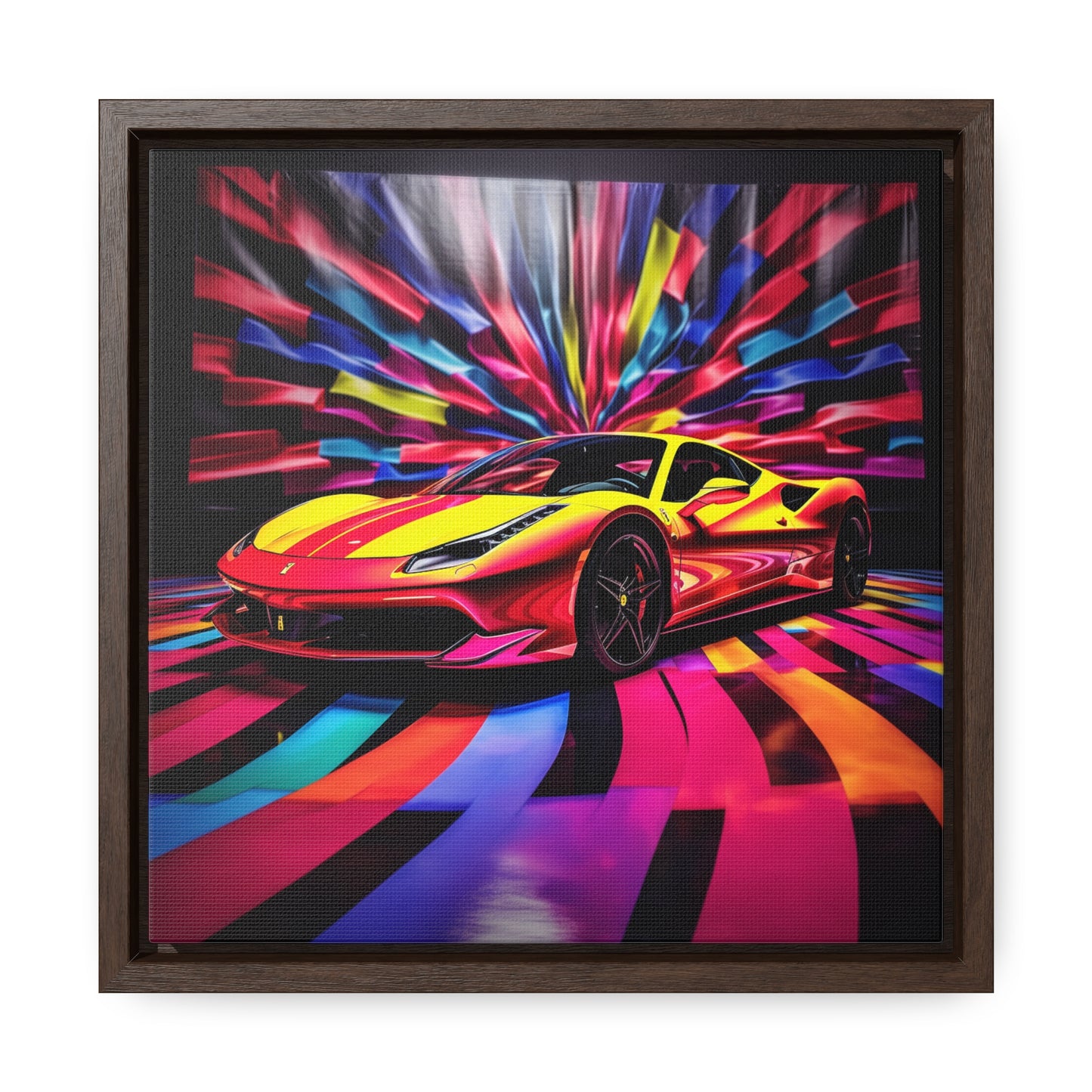 Gallery Canvas Wraps, Square Frame Macro Flag Ferrari 3