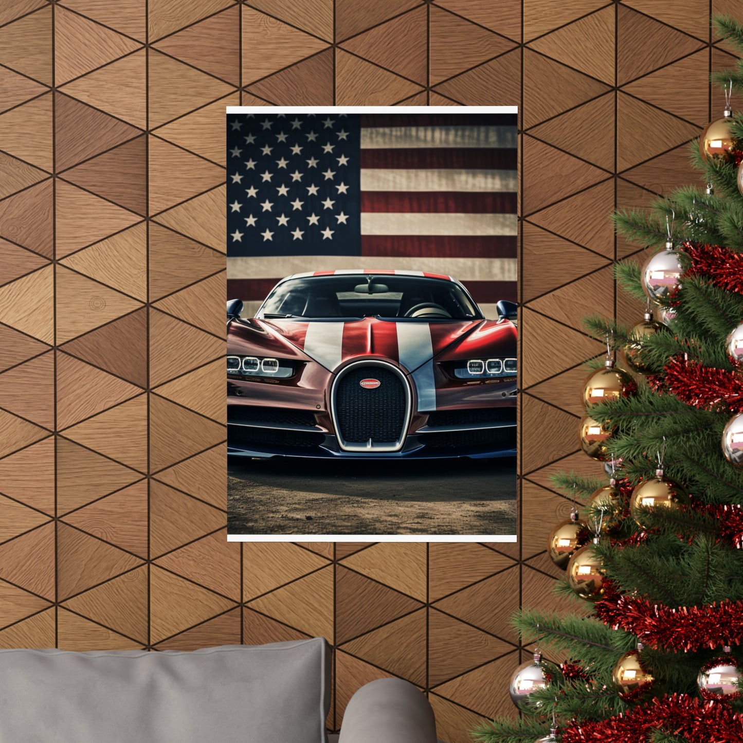 Premium Matte Vertical Posters Bugatti Flag 1