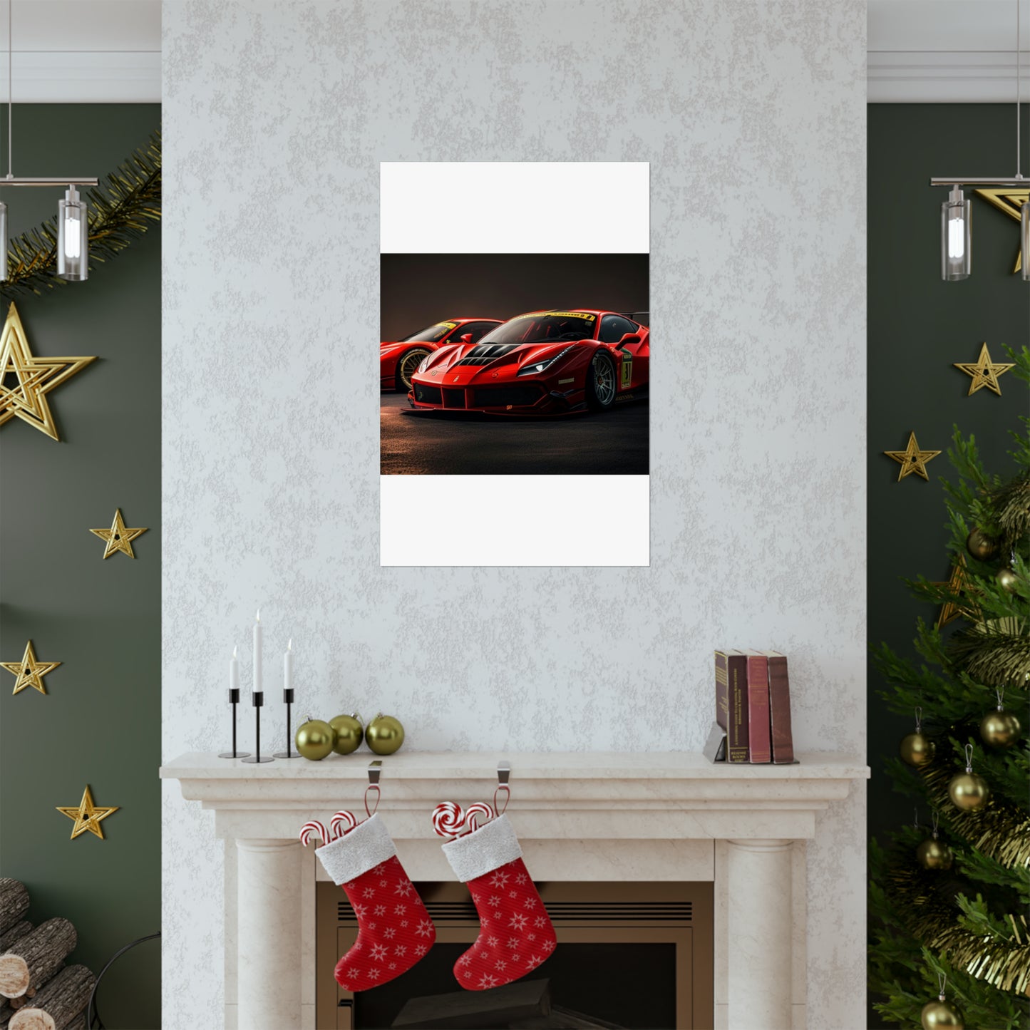 Premium Matte Vertical Posters Ferrari Red 4