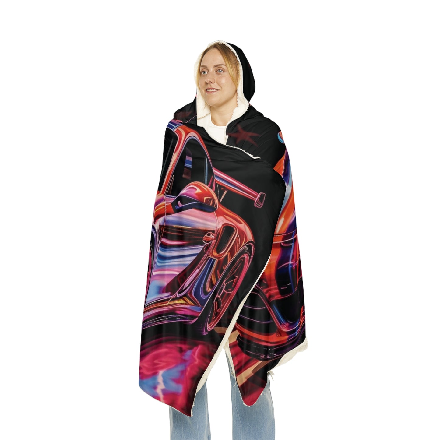 Snuggle Hooded Blanket American Flag Colored Porsche 4