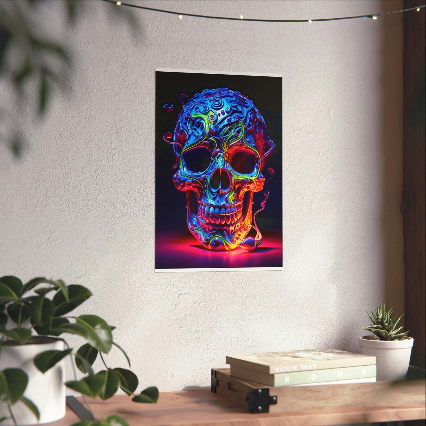 Premium Matte Vertical Posters Macro Skull Color 3