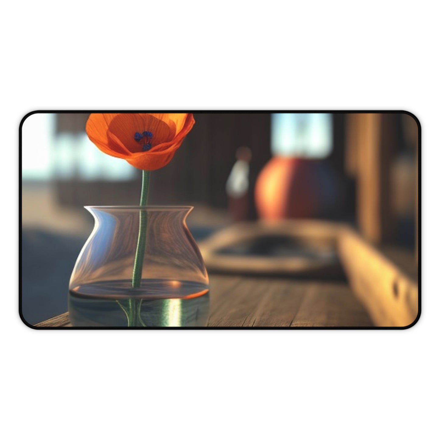 Desk Mat Poppy in a Glass Vase 2