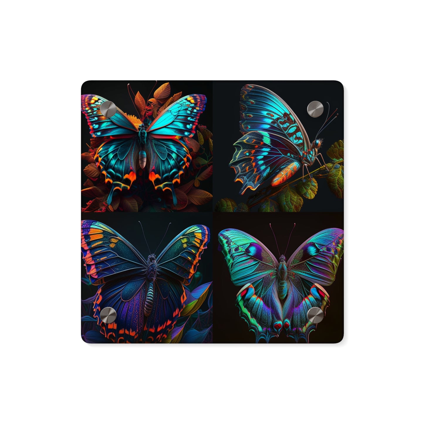 Acrylic Wall Art Panels Hue Neon Butterfly 5