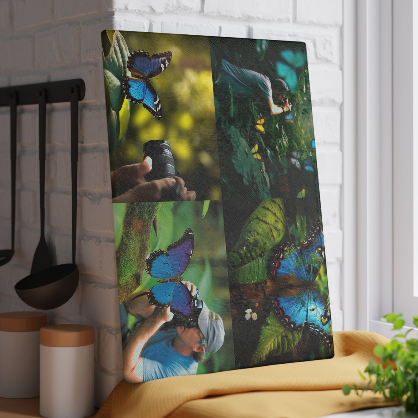 Glass Cutting Board Jungle Butterfly 5