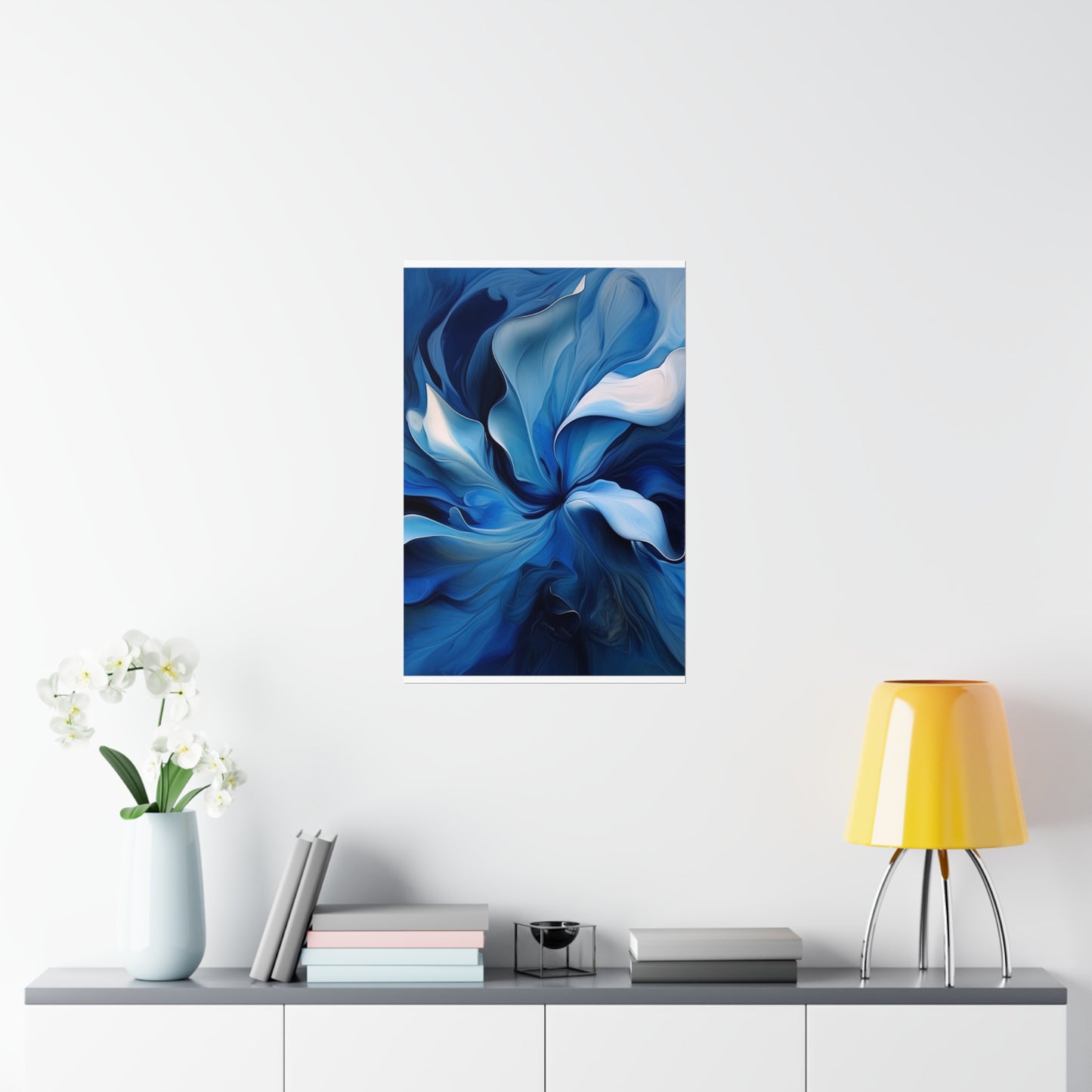 Premium Matte Vertical Posters Abstract Blue Tulip 4