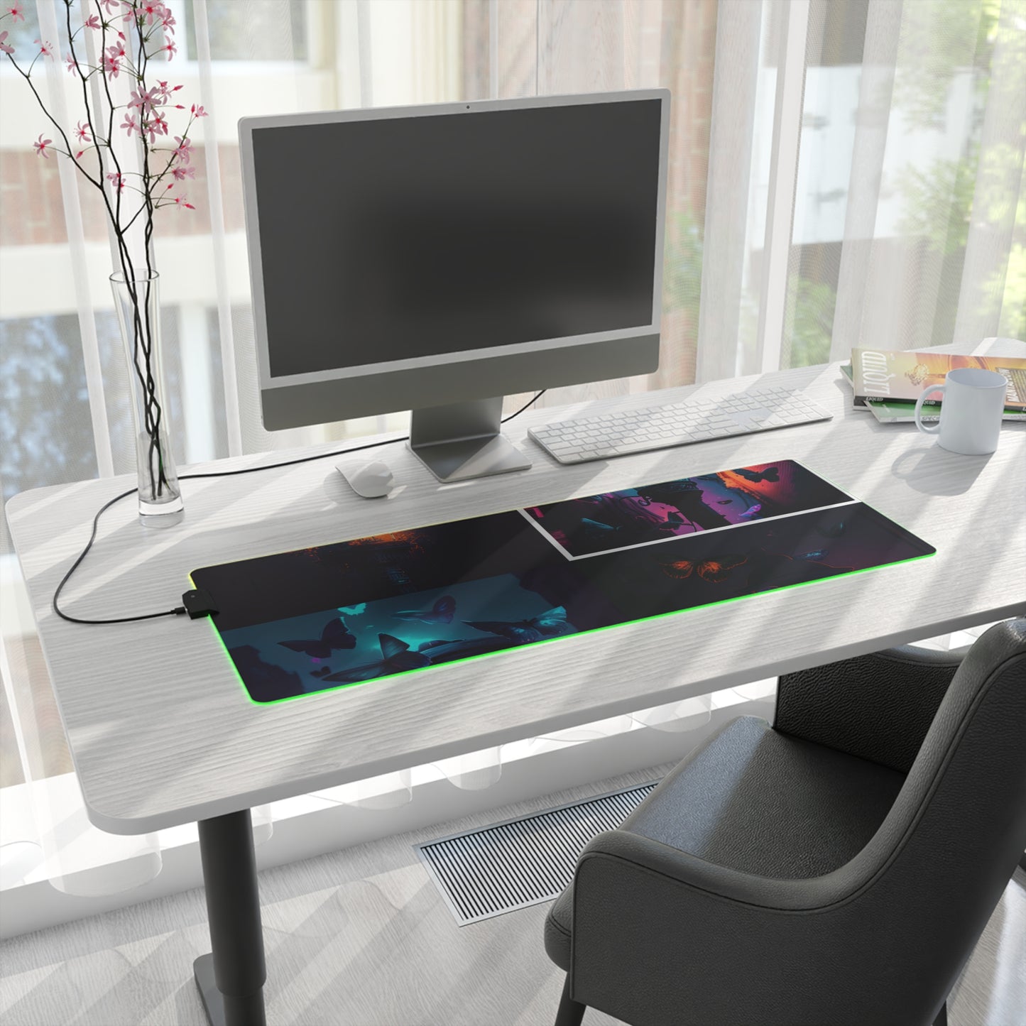 LED Gaming Mouse Pad Street Light Butterfly 5