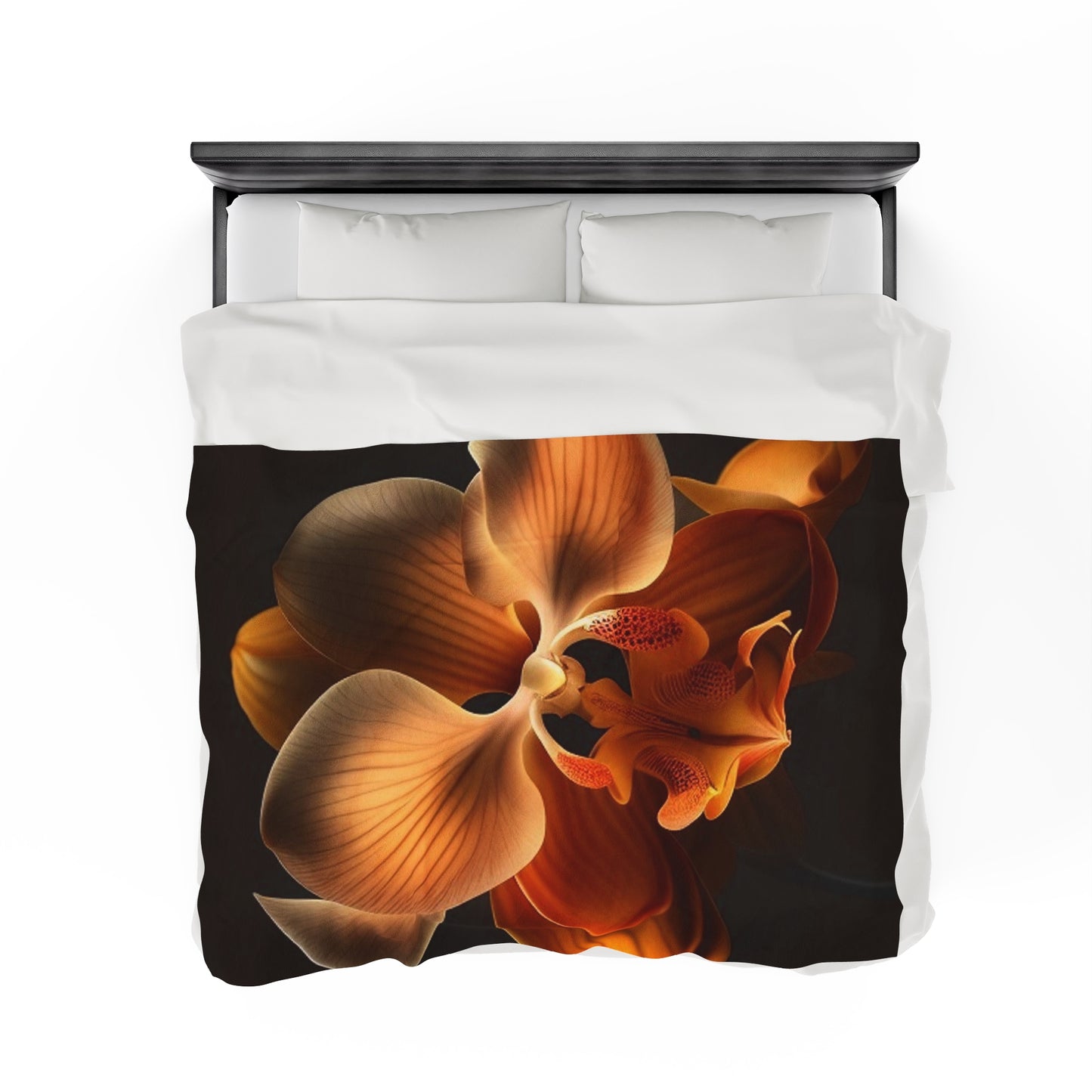 Velveteen Plush Blanket Orange Orchid 2