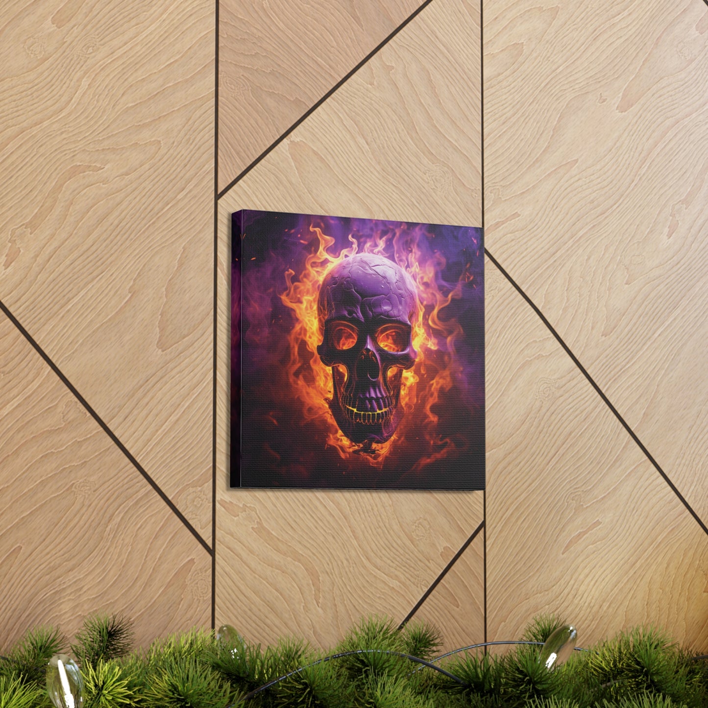 Canvas Gallery Wraps Skull Flames 3