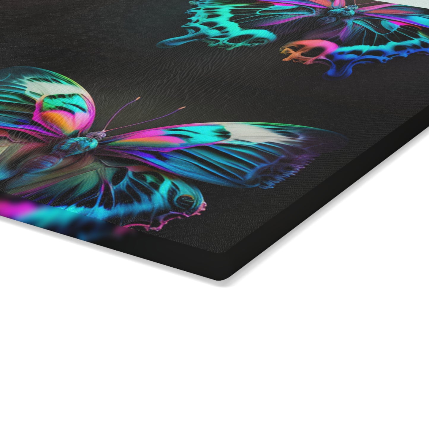 Glass Cutting Board Neon Butterfly Fusion 5