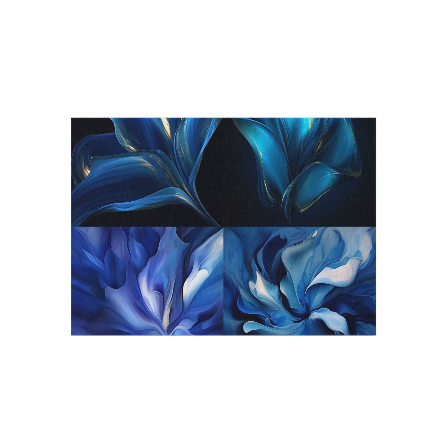 Outdoor Rug  Abstract Blue Tulip 5