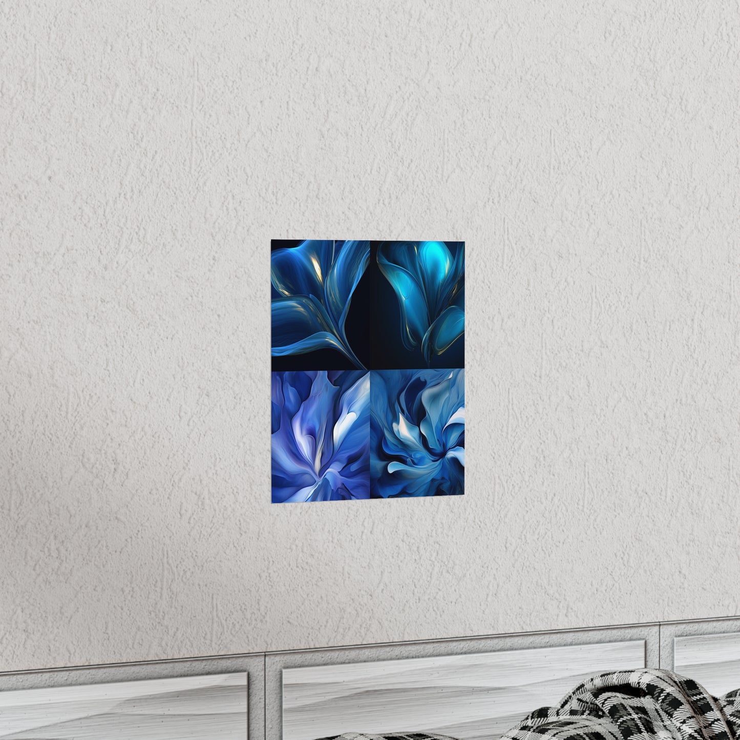 Premium Matte Vertical Posters Abstract Blue Tulip 5