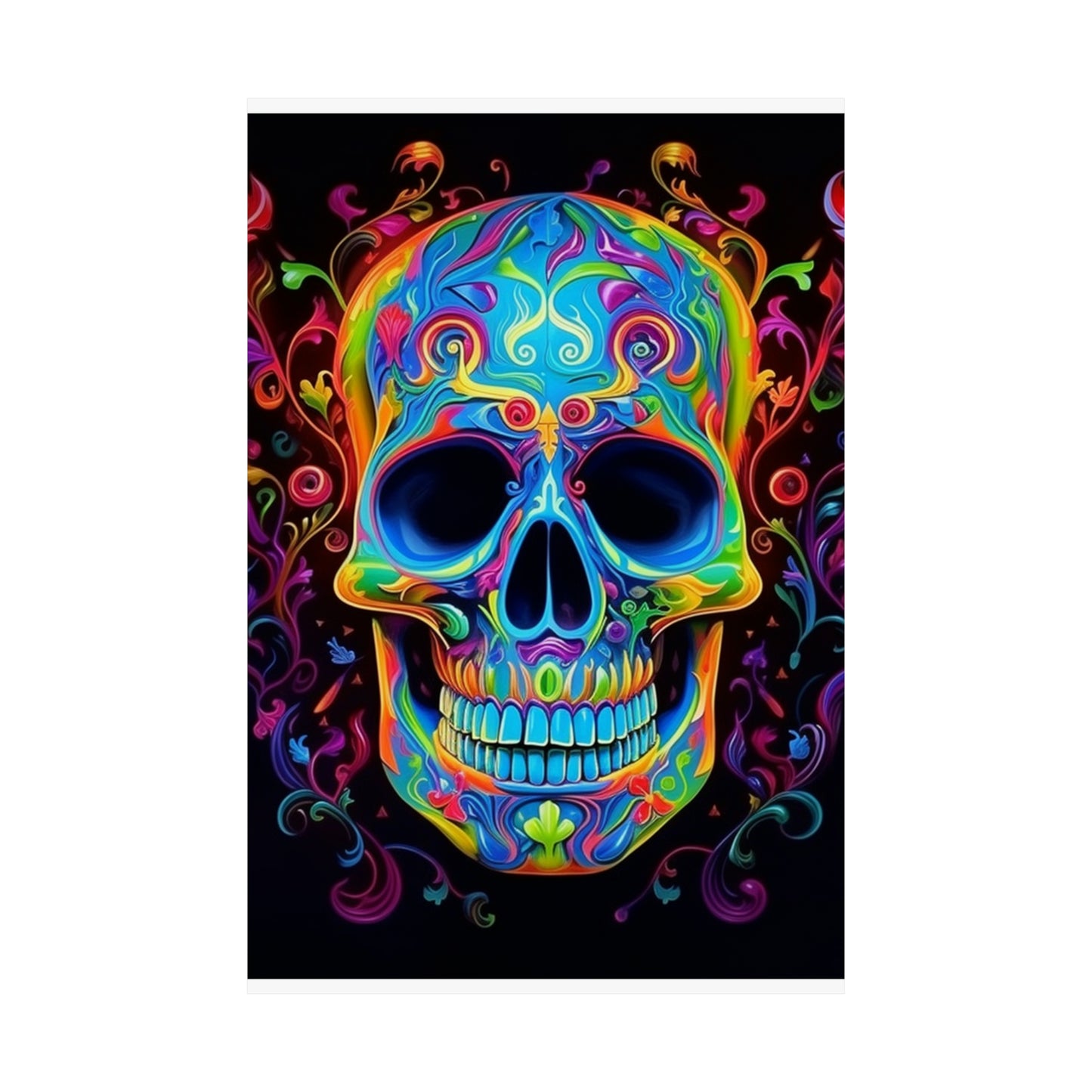 Premium Matte Vertical Posters Macro Skull Color 4