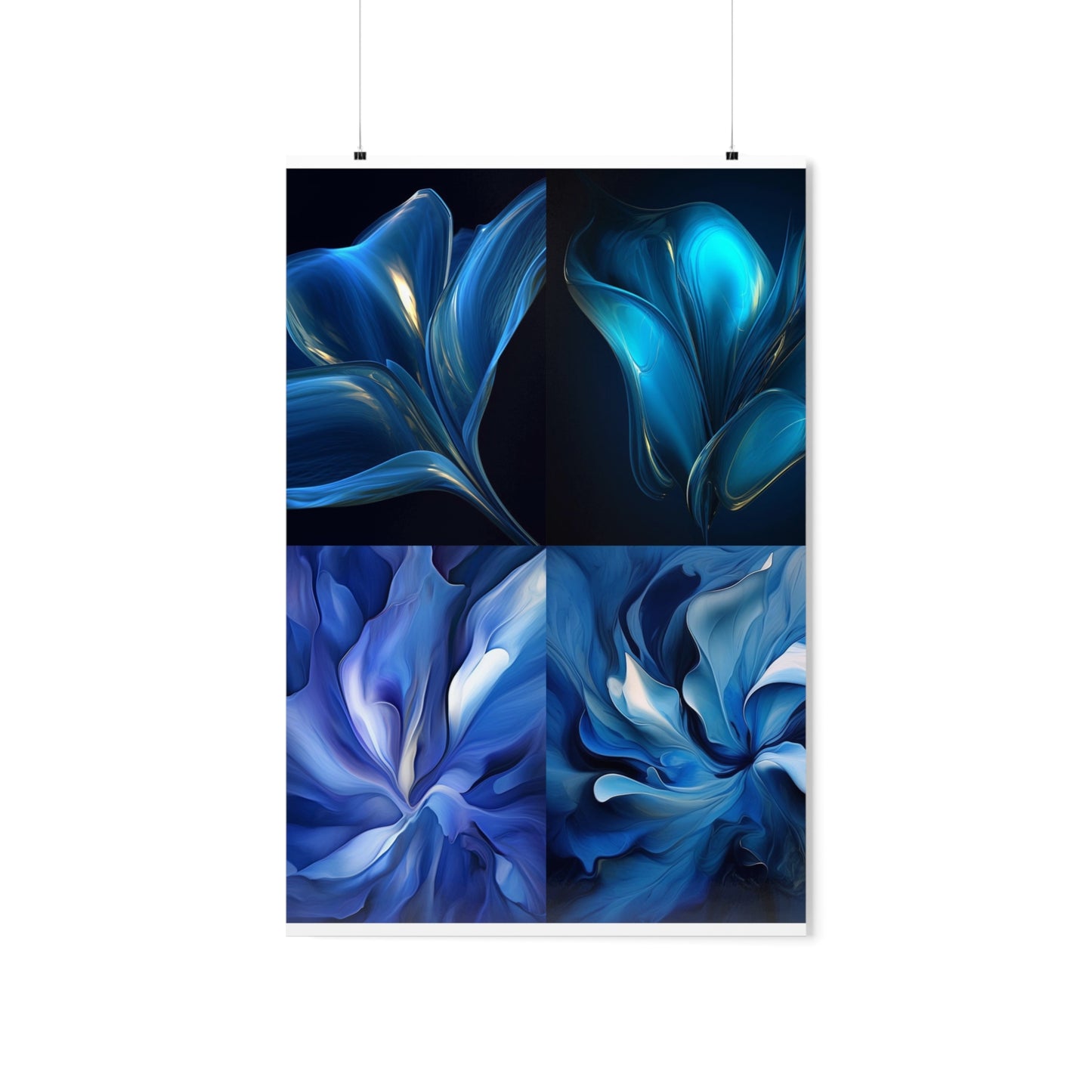 Premium Matte Vertical Posters Abstract Blue Tulip 5